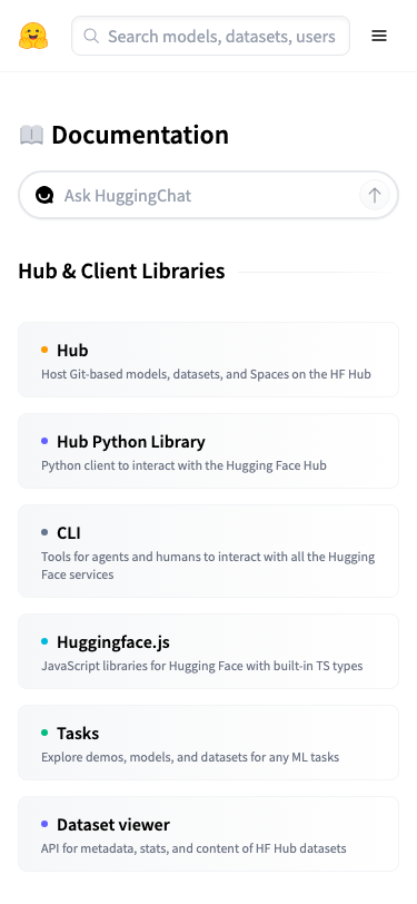 Huggingface — Docs - mobile
