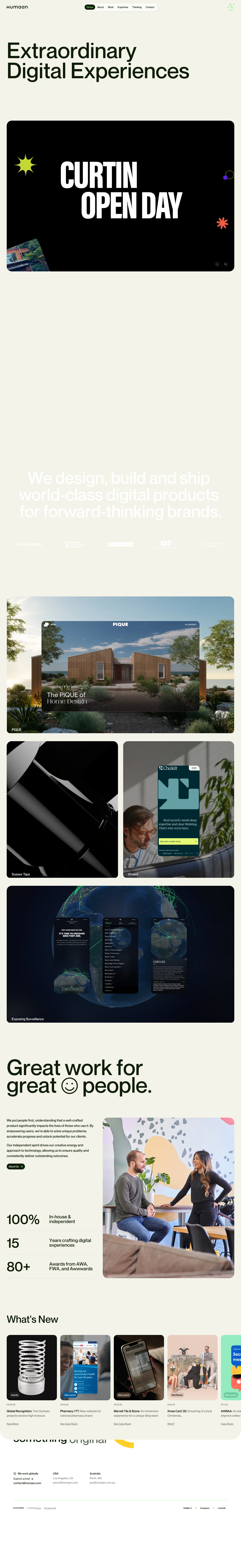 Humaan | Websites & Apps | Award-Winning Digital Agency - full page scroll
