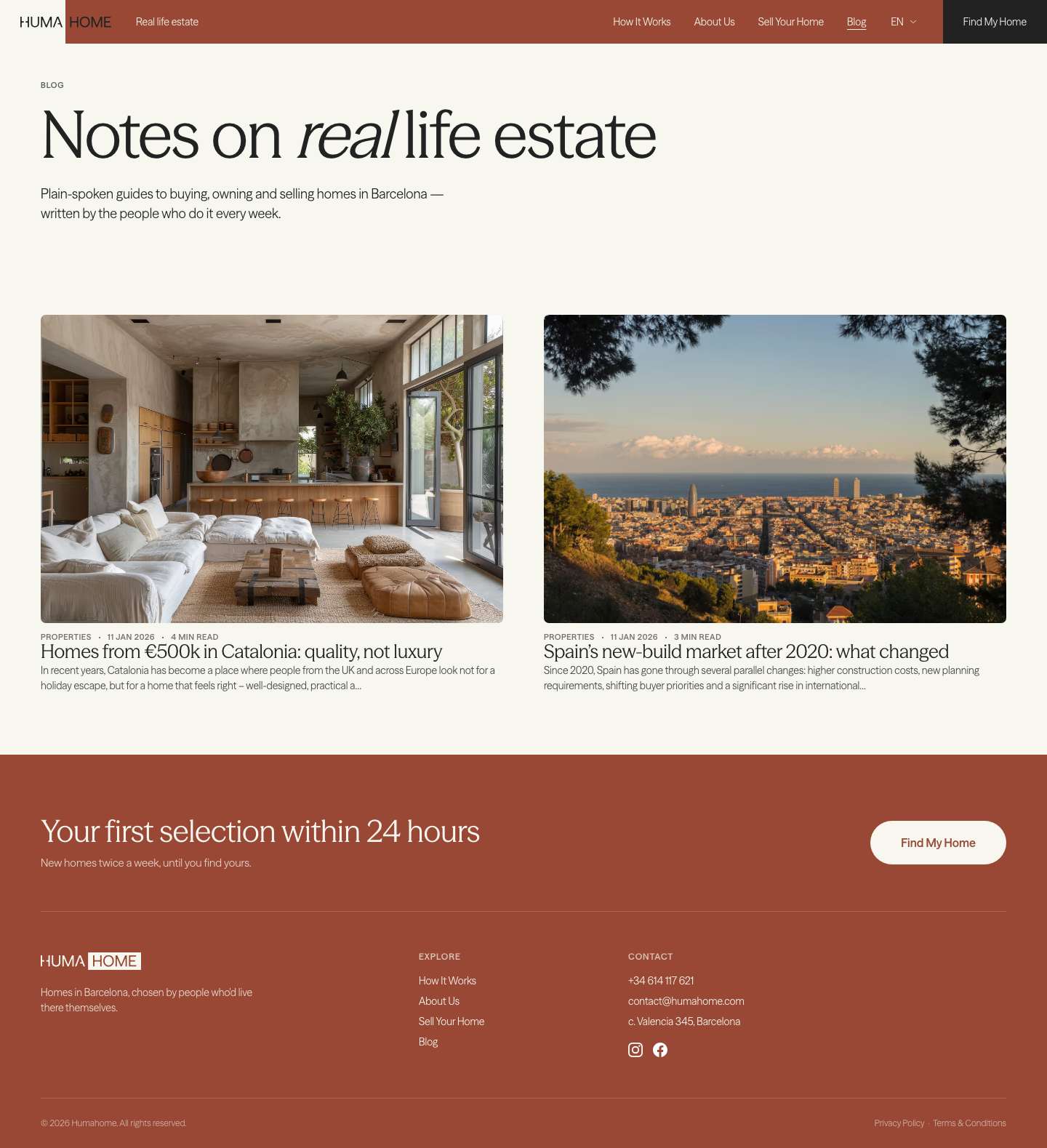 HUMAHOME · Blog - full page scroll