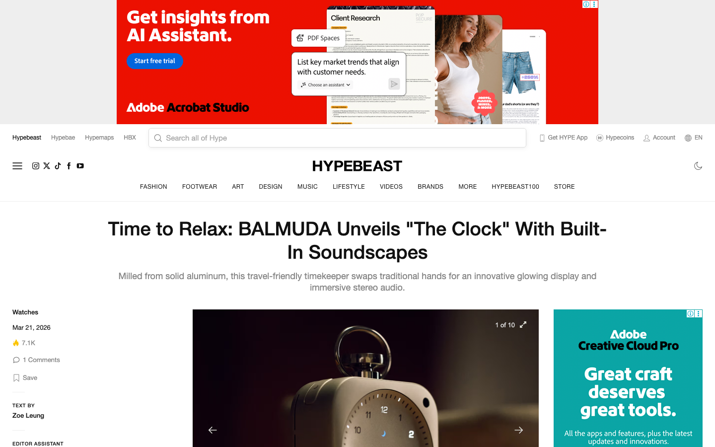 The layout prioritizes visual impact with a strong hero image and a grid of curated content. Typography is clean and assertive, creating a sense of considered presentation. The overall feel is sophisticated and authoritative. · fashion media, lifestyle editorial, design portfolio, luxury goods, menswear, streetwear, art culture, online magazine, curated content, visual culture