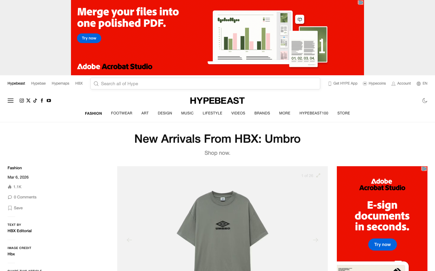 The layout prioritizes visual impact with a strong hero image and a grid of curated content. Typography is clean and assertive, creating a sense of considered presentation. The overall feel is sophisticated and authoritative.  ·  fashion media, lifestyle editorial, design portfolio, luxury goods, menswear, streetwear, art culture, online magazine, curated content, visual culture