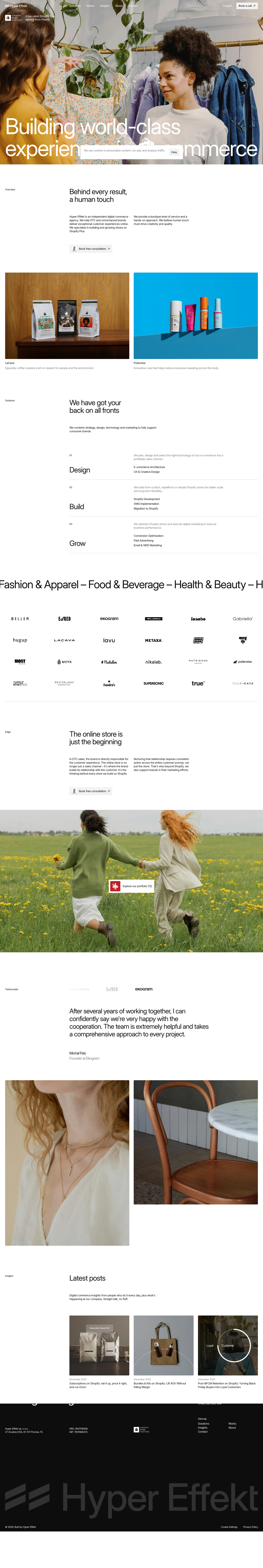 Hyper Effekt - Shopify Plus partner for world's leading brands - full page scroll