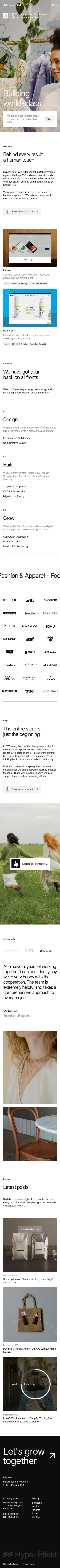 Hyper Effekt - Shopify Plus partner for world's leading brands - mobile full page