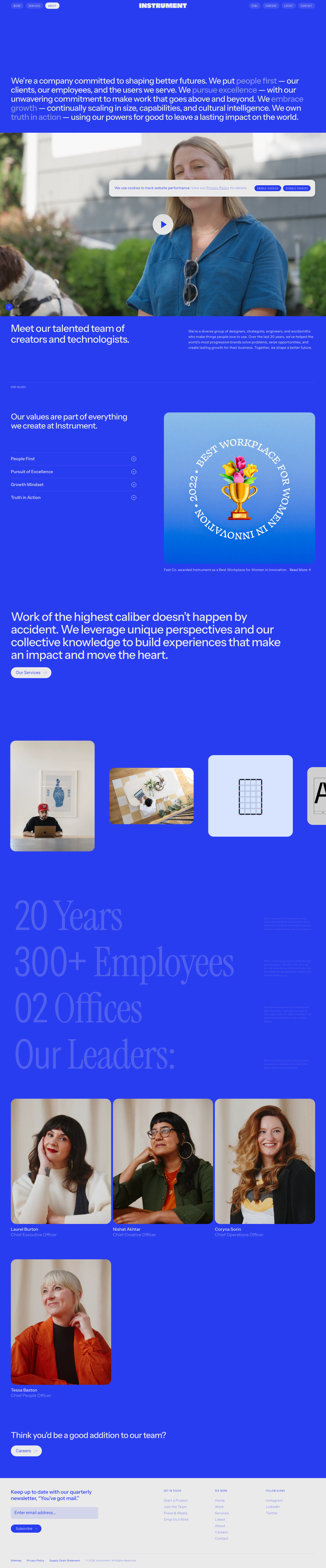 Instrument — About - full page scroll