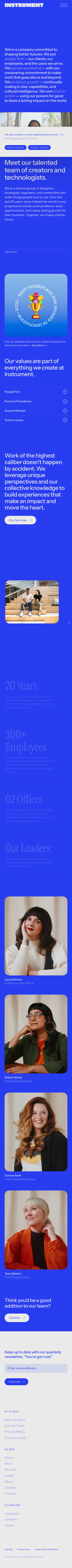 Instrument — About - mobile full page