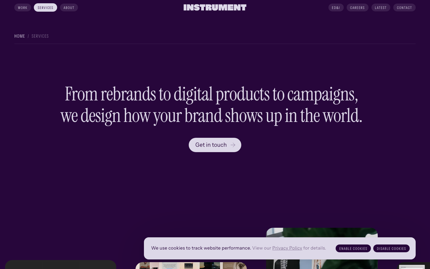 The page uses a stark black and neon yellow palette, with a central video dominating the viewport. The layout is clean and minimal, emphasizing the video content and the brand's name. Typography is bold and impactful, contributing to a technical, almost terminal-like feel. · dark agency portfolio, neon black website, video landing page, technical design, minimalist agency, instrument website, brutalism portfolio, developer tools design