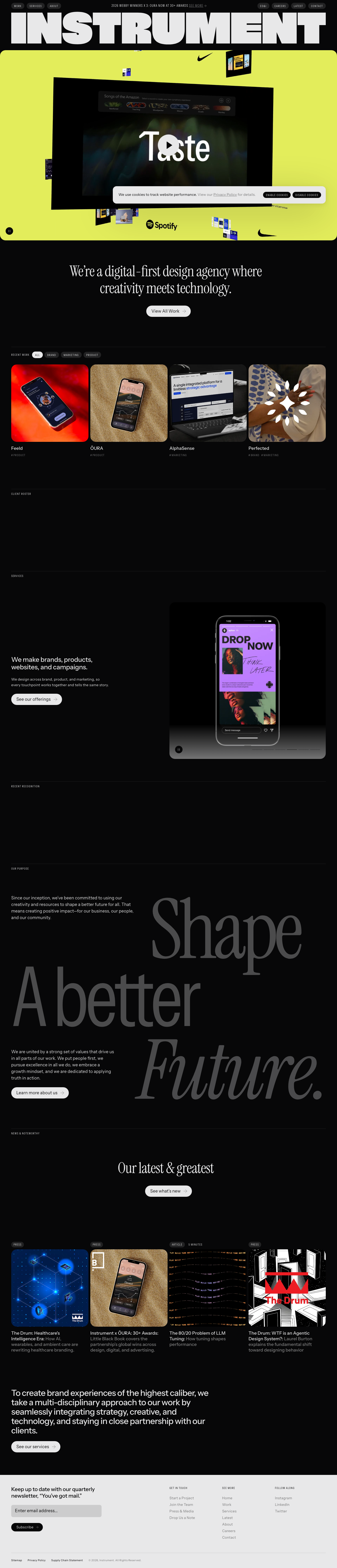Instrument - full page scroll
