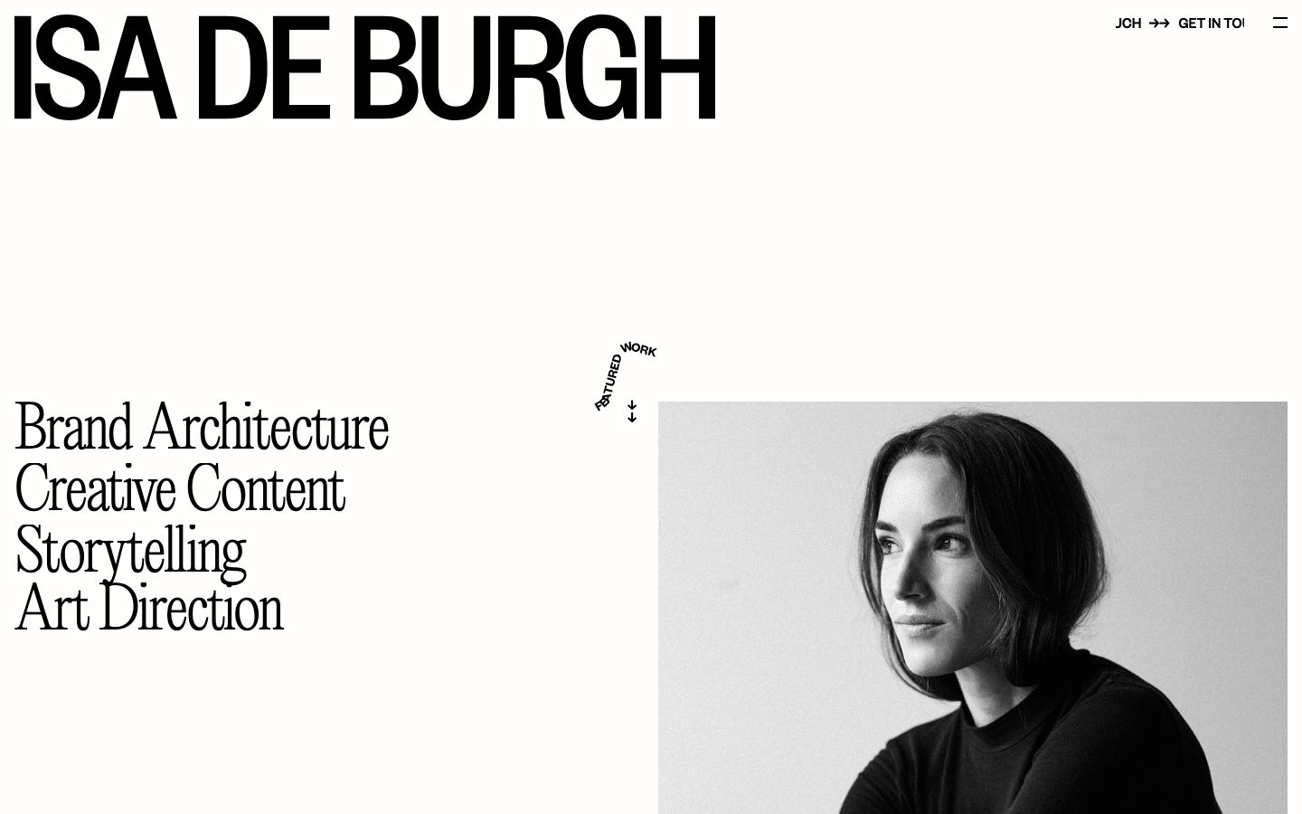 Isa de Burgh – CPG Brand Architect & Creative Director - Creative direction, brand architecture, storytelling and art direction by Isa De Burgh.  ·  minimalism, monochrome, editorial, swiss, agency, portfolio, creator, logo-cloud, hero-fullbleed