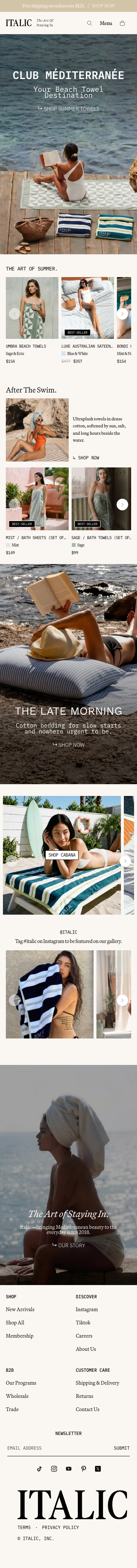 Italic | Home - mobile full page