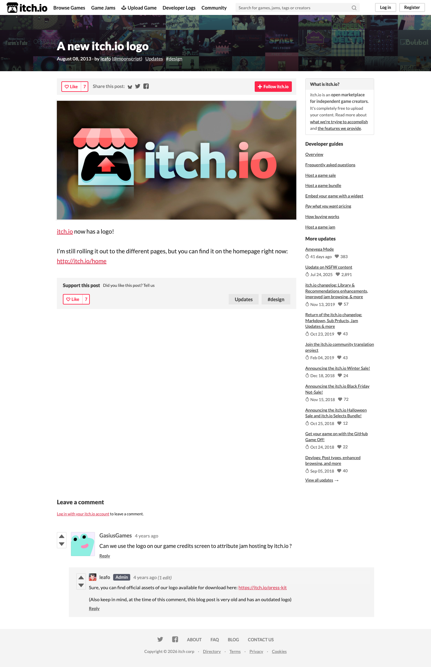 Itch - full page scroll