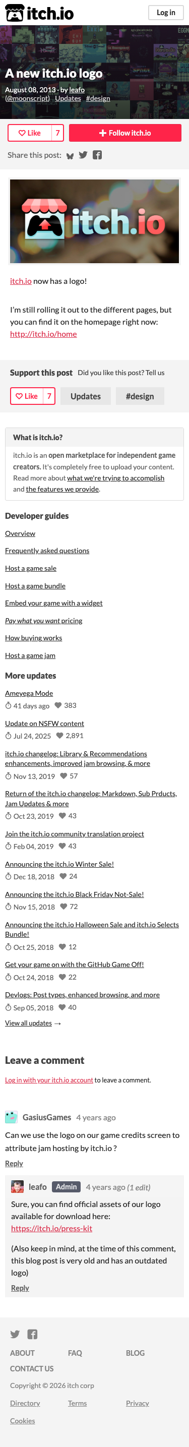 Itch - mobile full page