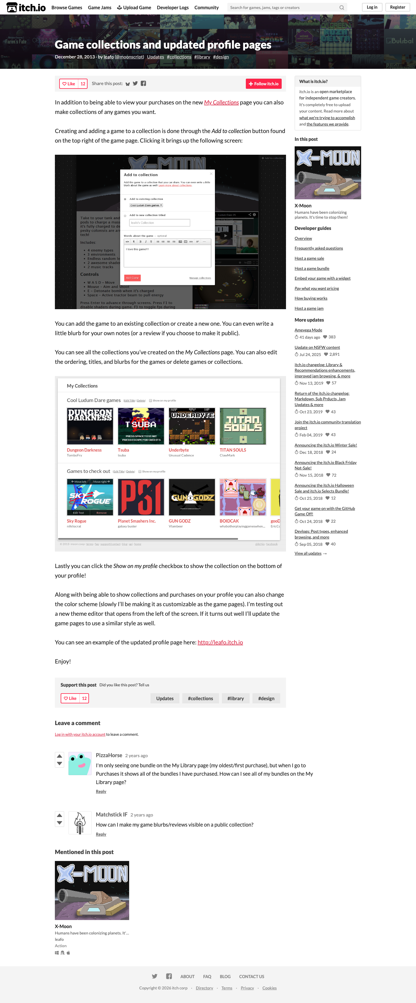 Itch - full page scroll