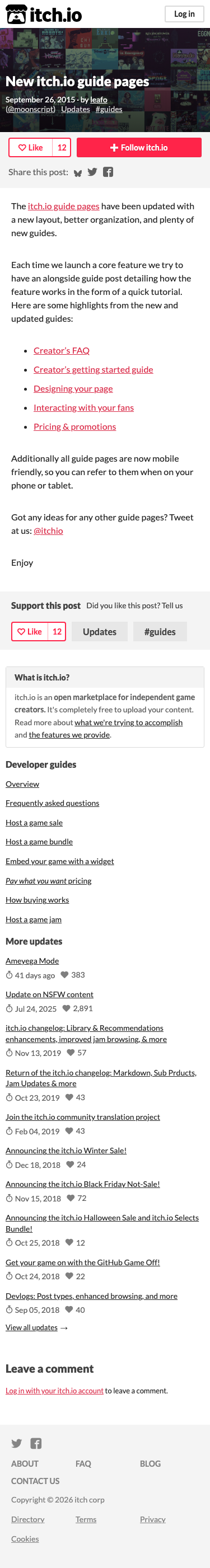 Itch - mobile full page
