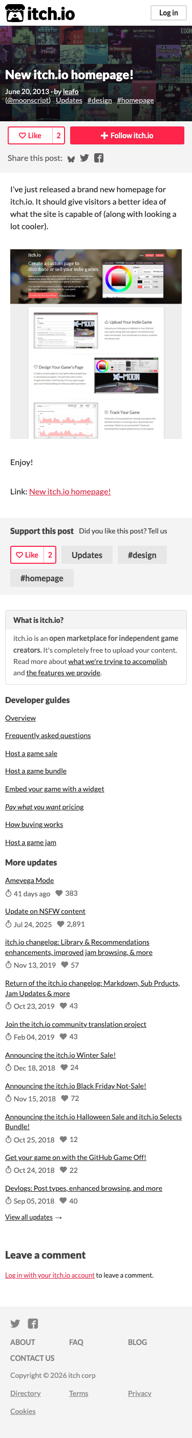 Itch - mobile full page