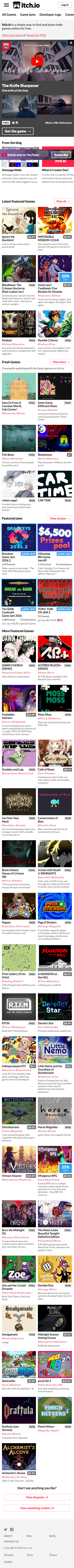 Itch - mobile full page