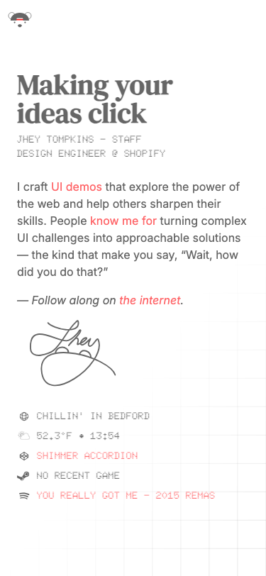 Jhey - mobile full page