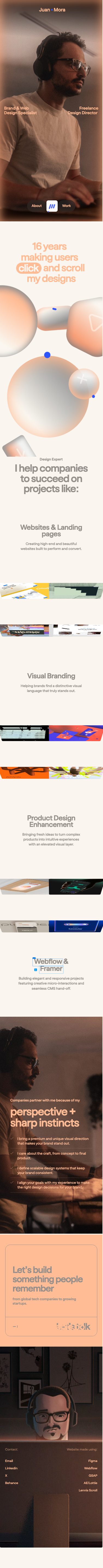 Juan Mora | Design Director - Web and Brand Design Specialist - mobile full page