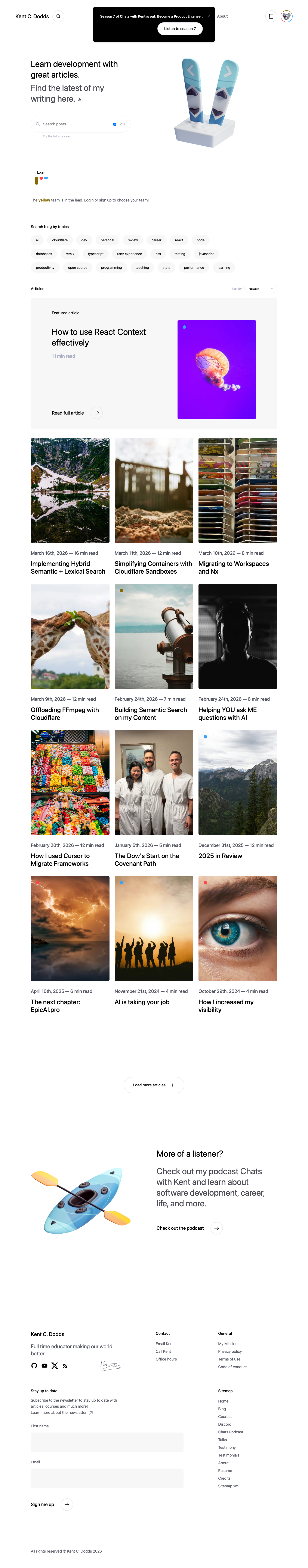Kentcdodds — Blog - full page scroll