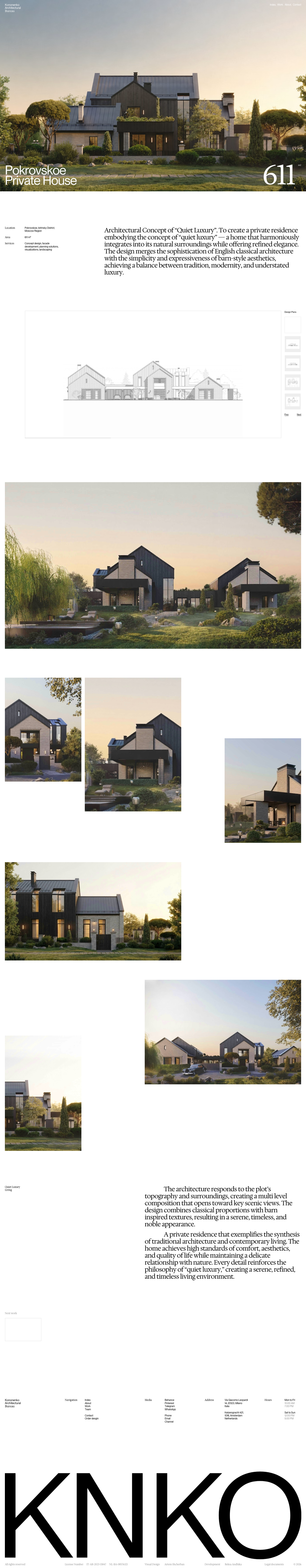 Kononenko Architectural Bureau · Pokrovskoe Private House - full page scroll