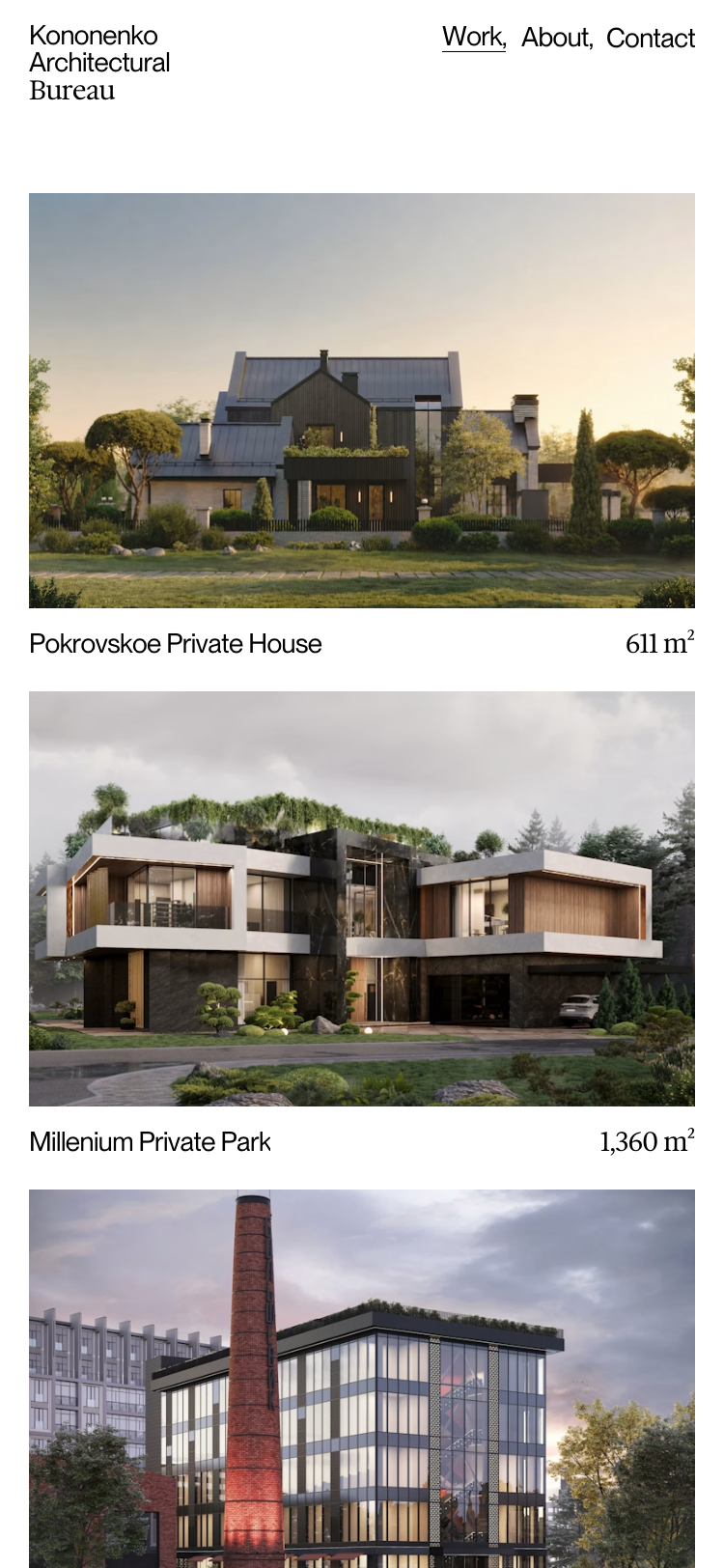 Kononenko Architectural Bureau · Work - mobile