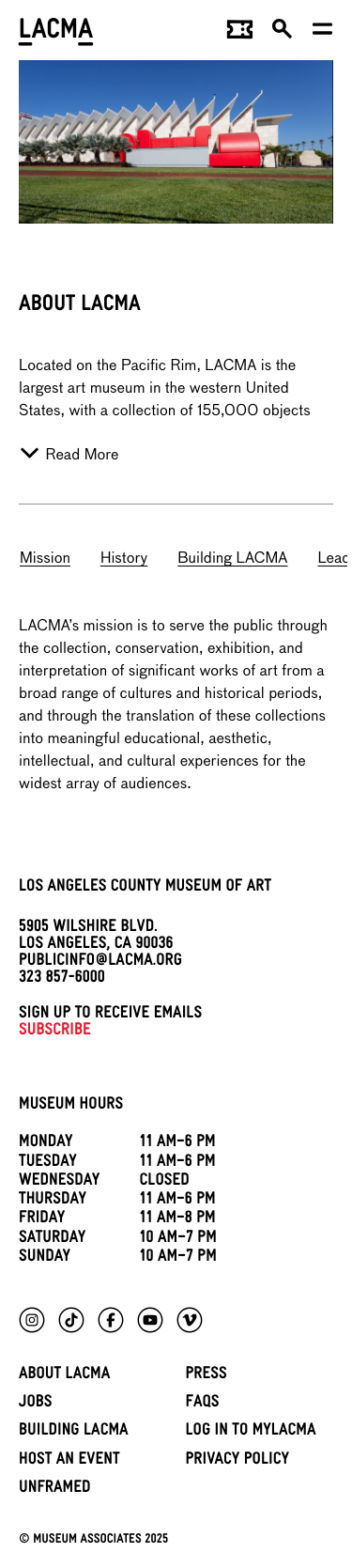 Lacma — About - mobile full page