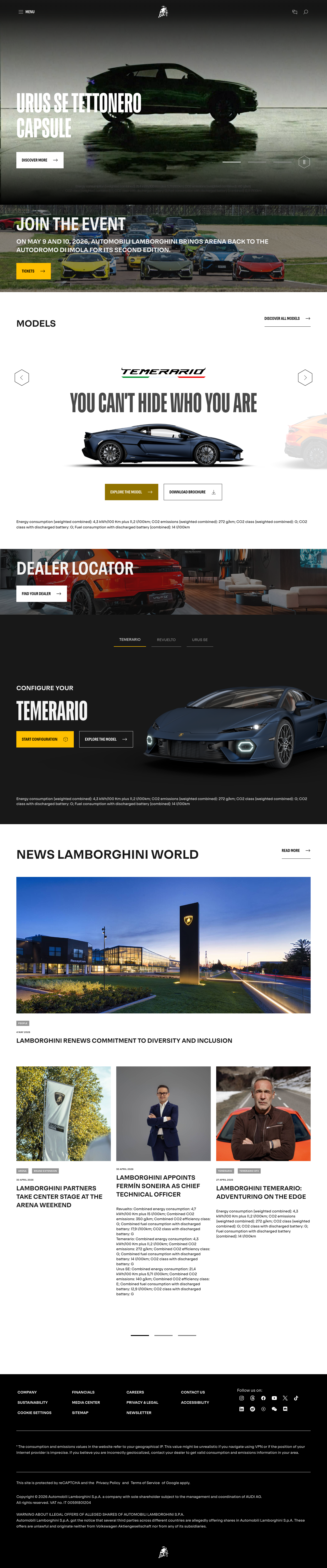 Lamborghini - full page scroll
