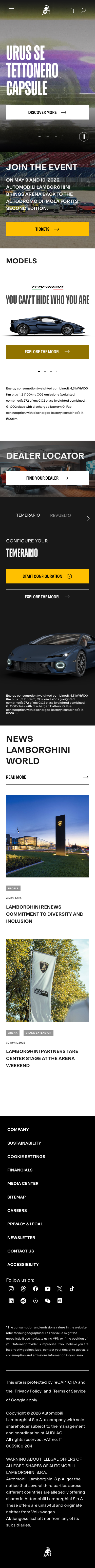 Lamborghini - mobile full page
