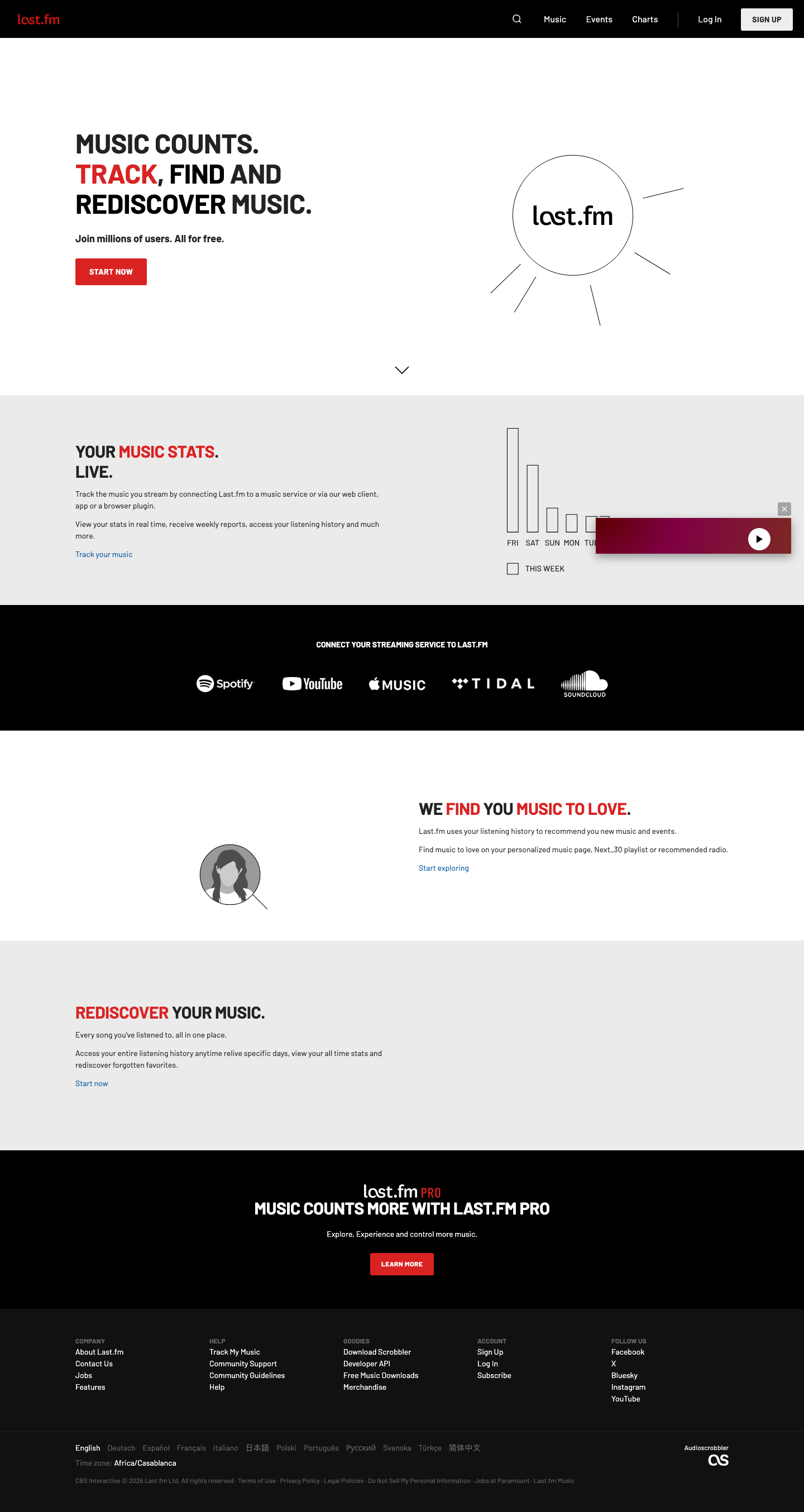 Last Fm - full page scroll