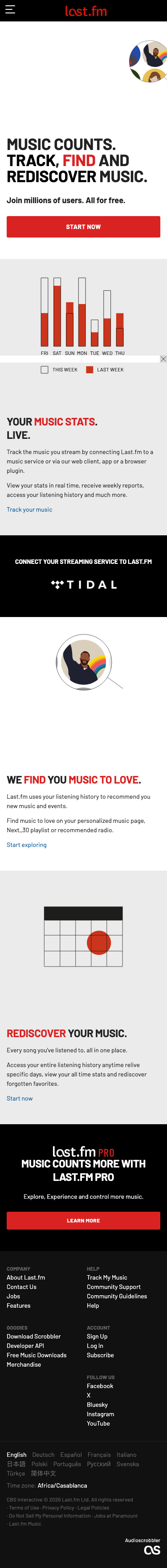 Last Fm - mobile full page