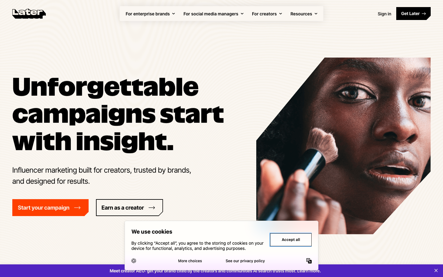 minimalism, editorial, agency, saas, creator, hero-with-cta, logo-cloud, feature-trio