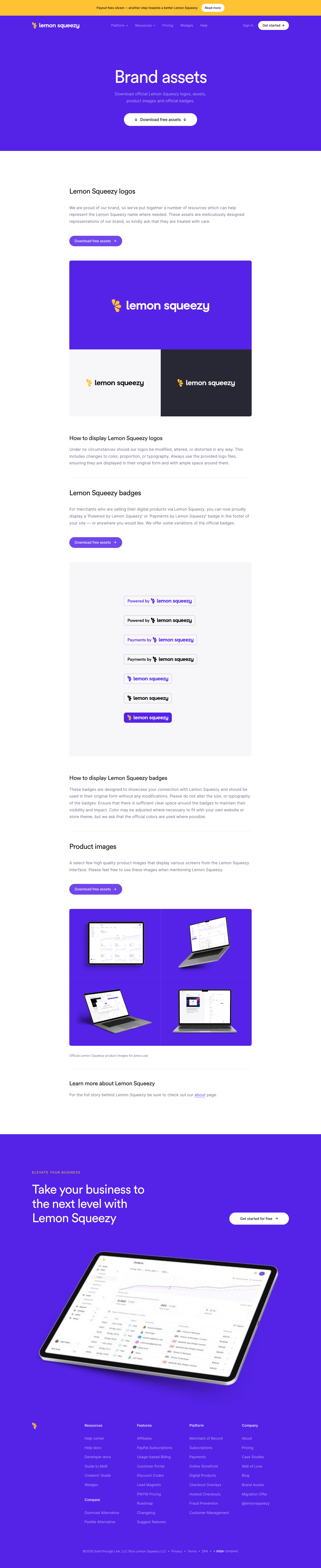 Lemonsqueezy - full page scroll