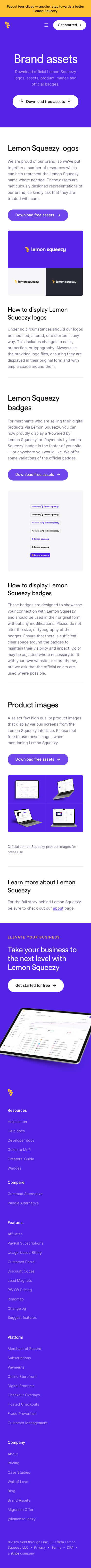 Lemonsqueezy - mobile full page
