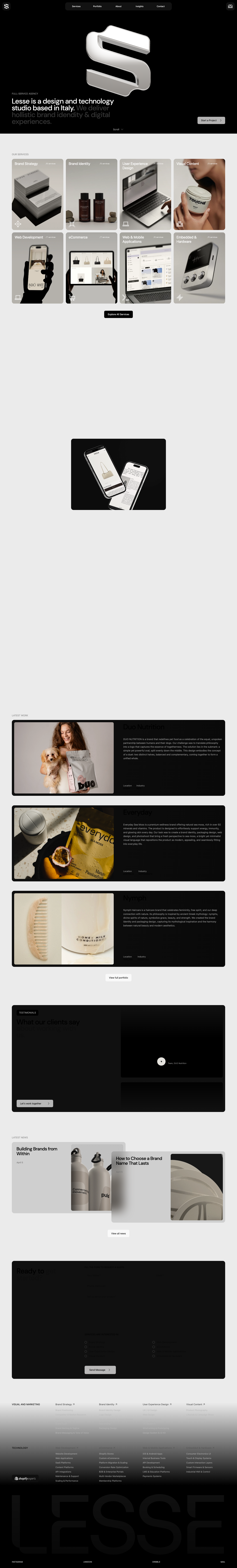 Lesse Studio - Design & Technology - full page scroll
