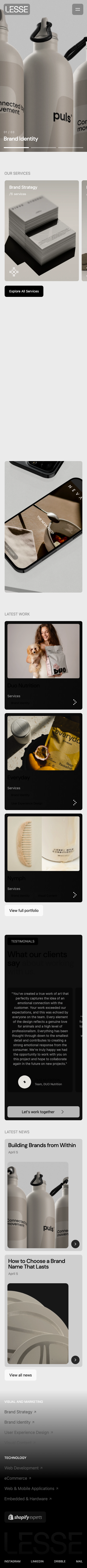 Lesse Studio - Design & Technology - mobile full page