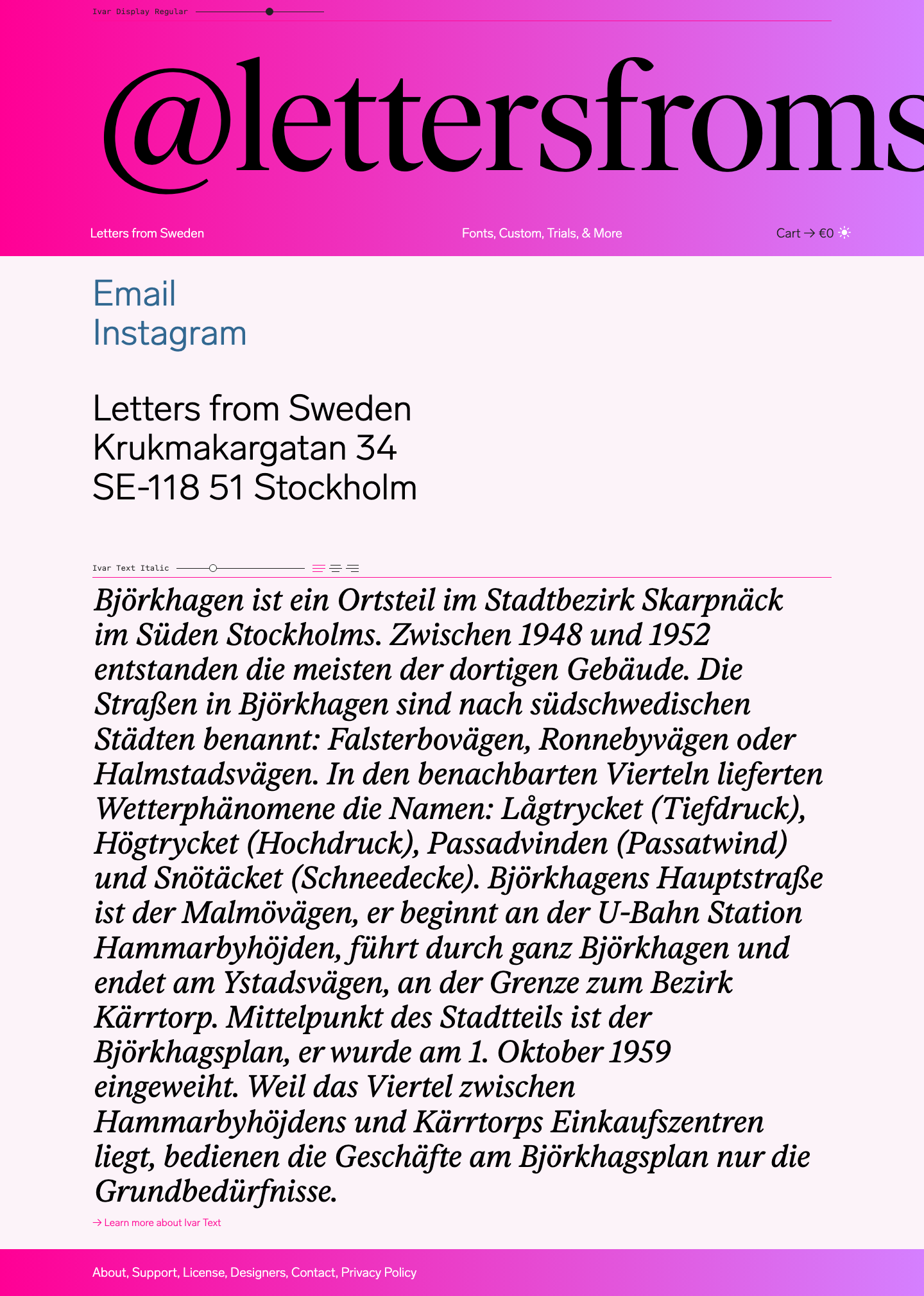 Lettersfromsweden Se - full page scroll