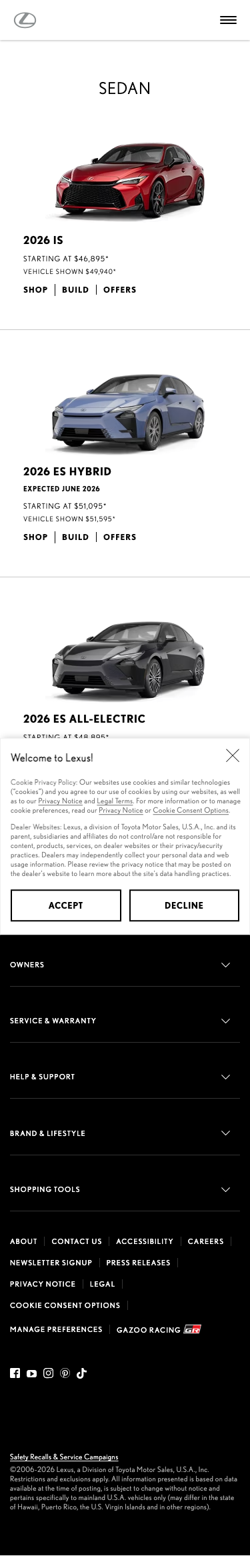Lexus - mobile full page