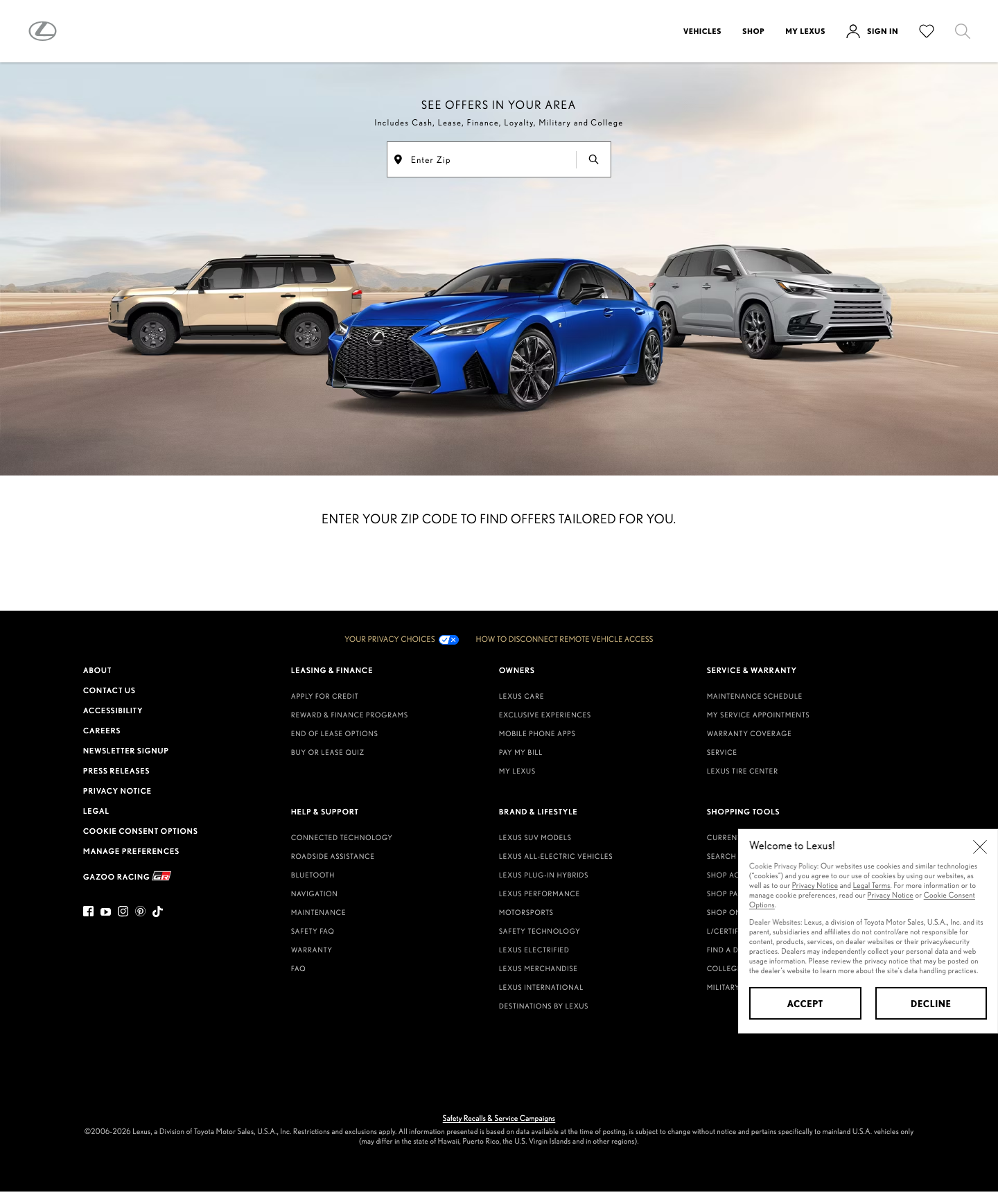 Lexus - full page scroll