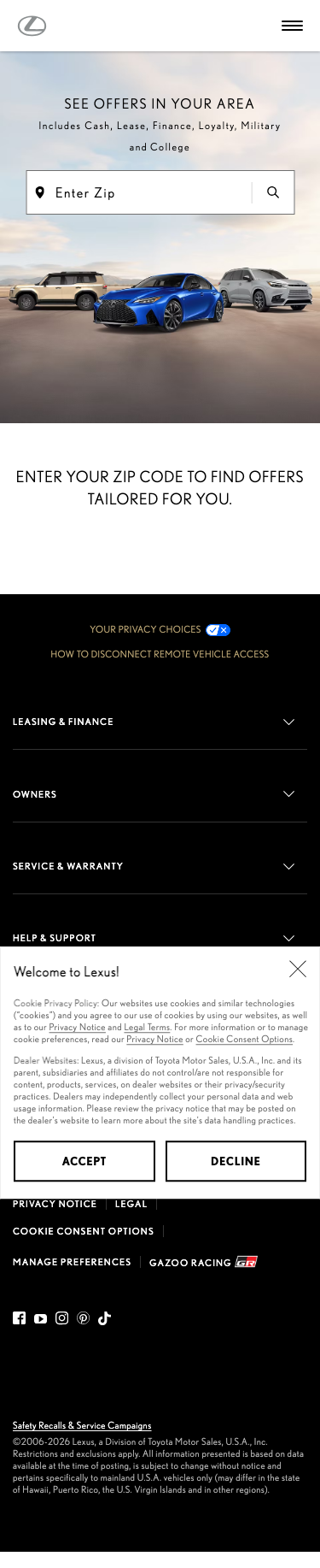 Lexus - mobile full page