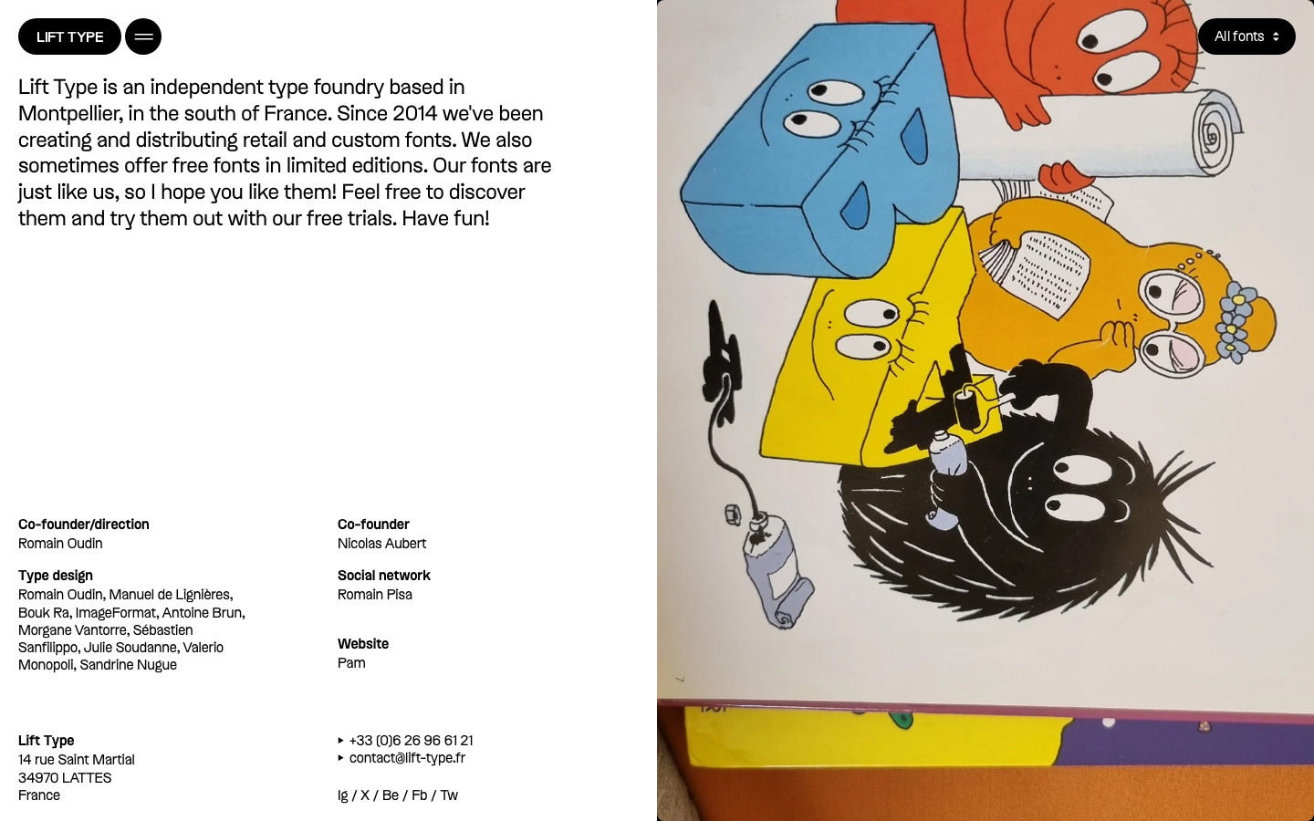 Lift Type · About - full page scroll