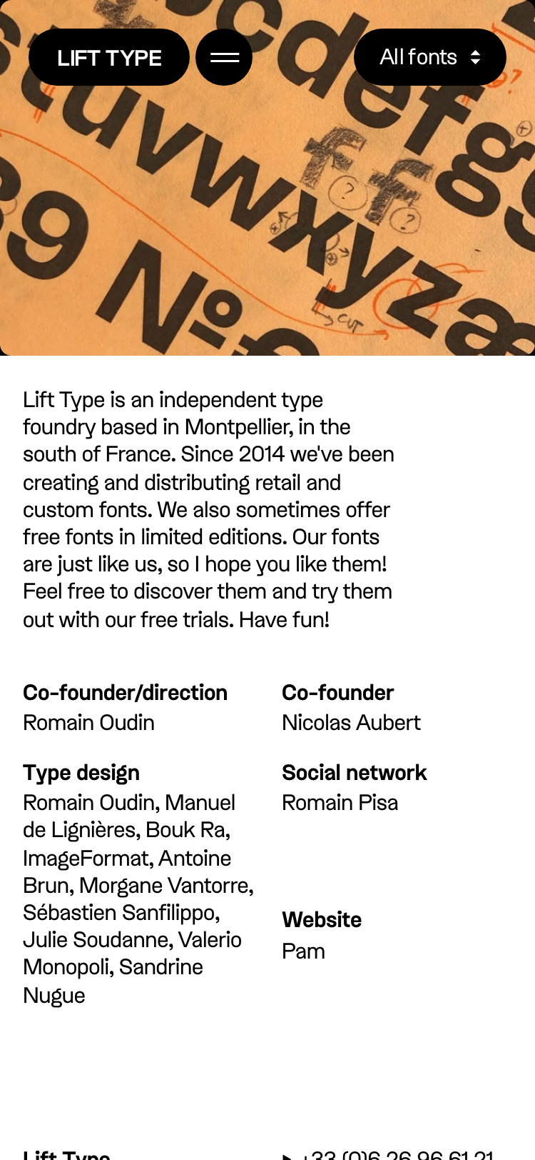 Lift Type · About - mobile
