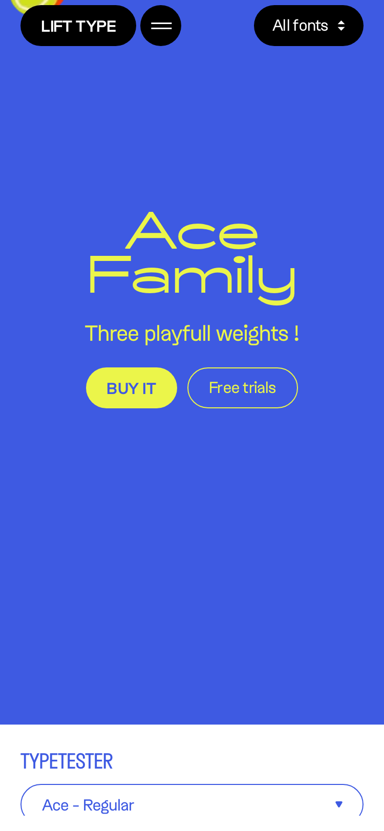 Lift Type · Ace - mobile