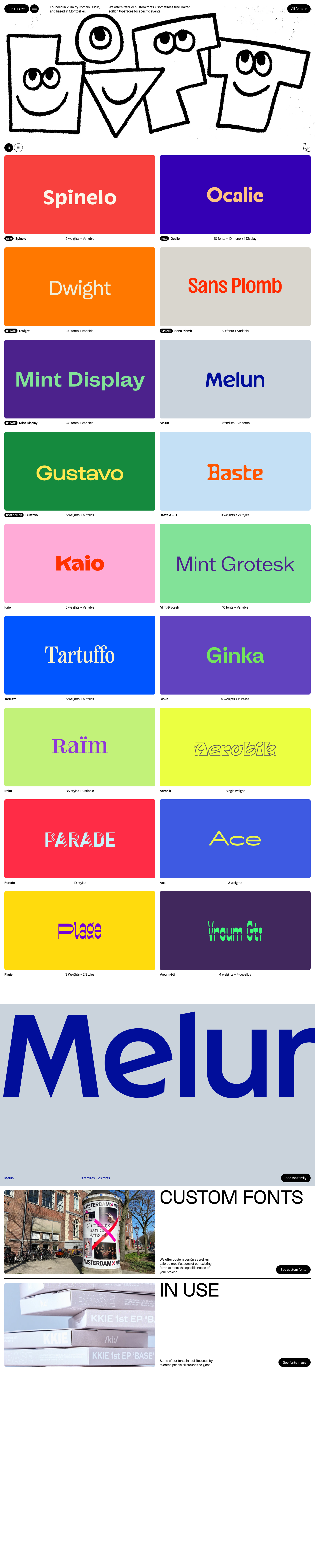 Lift Type - full page scroll