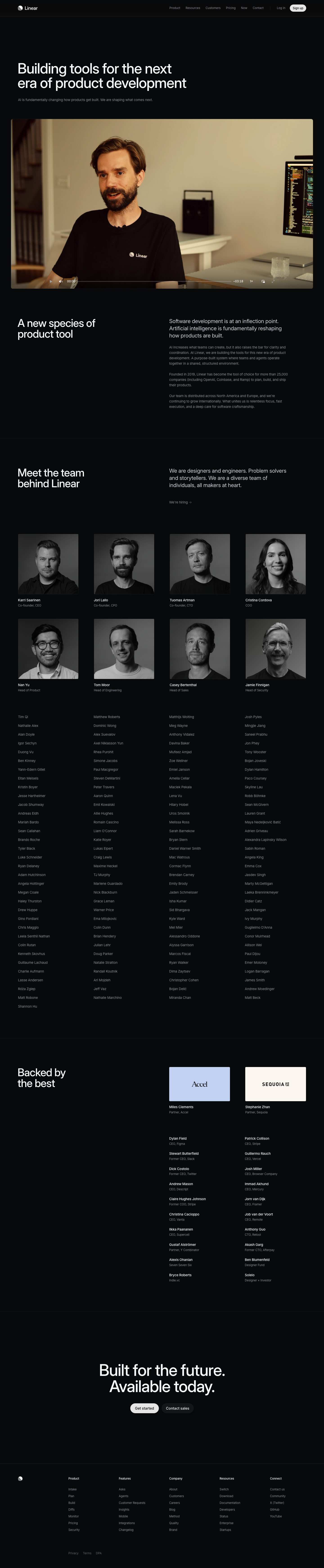 Linear — About - full page scroll