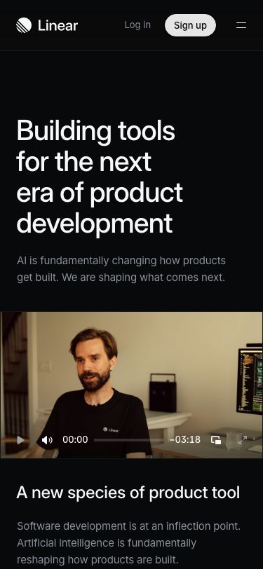 Linear — About - mobile