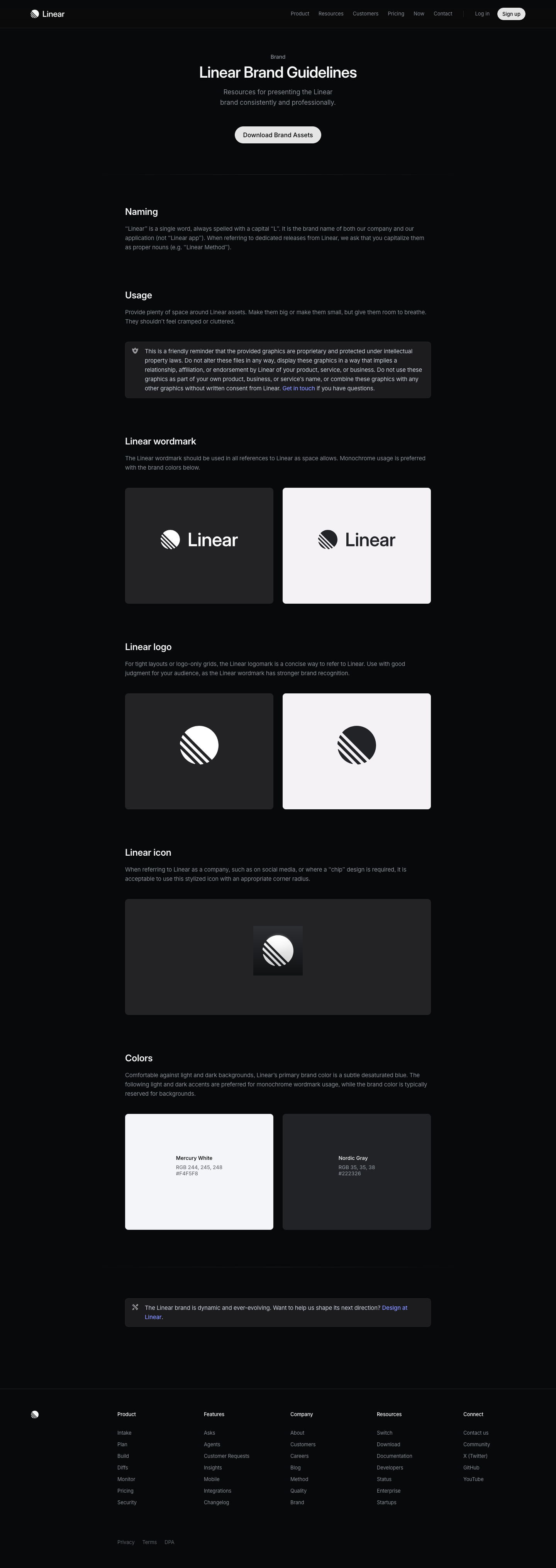 Linear - full page scroll