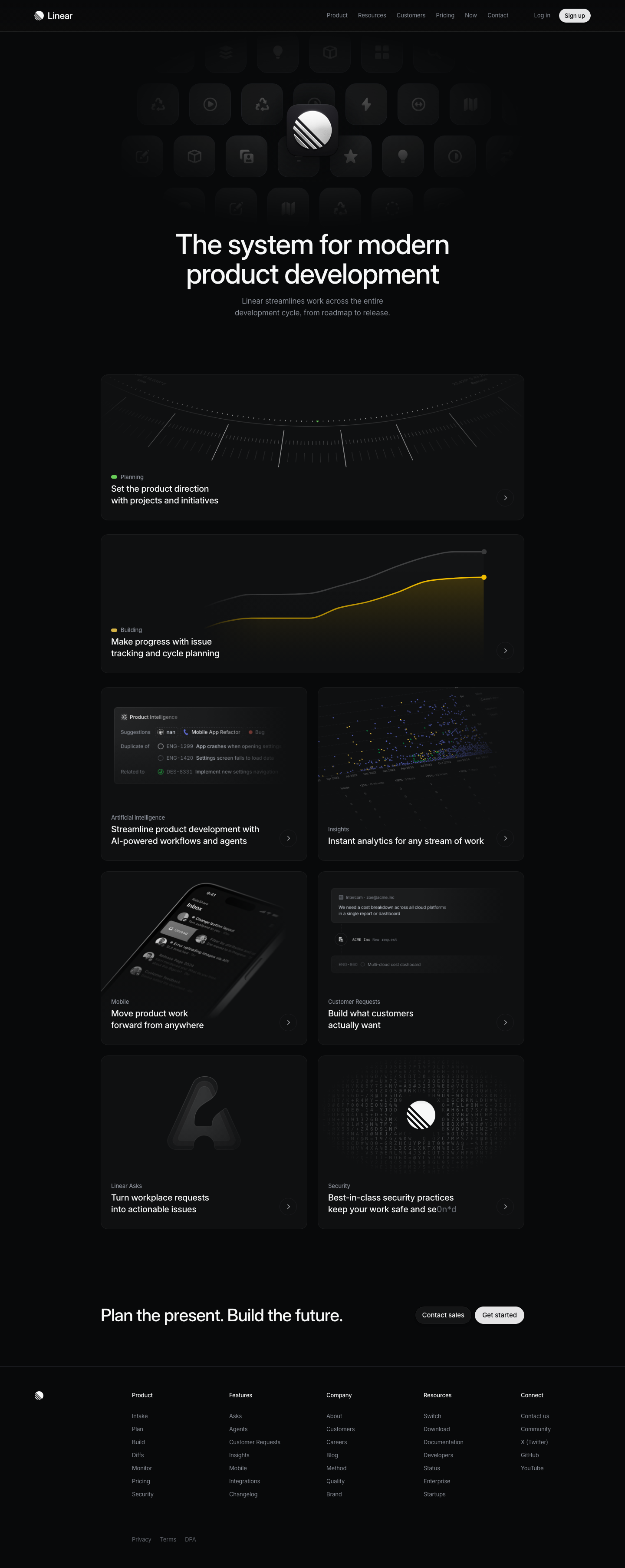 Linear — Features - full page scroll