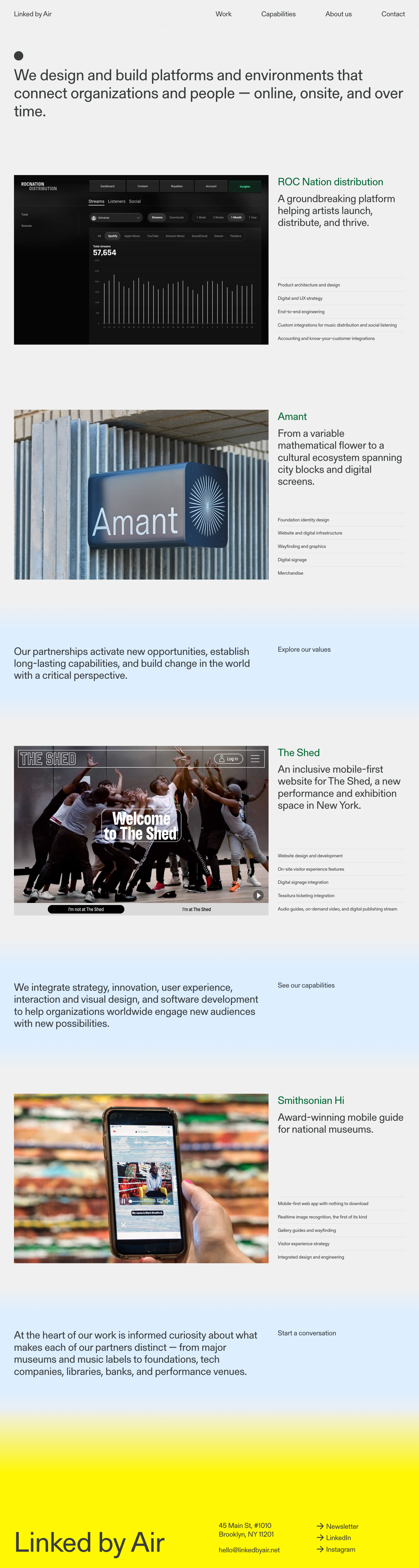 Linkedbyair - full page scroll