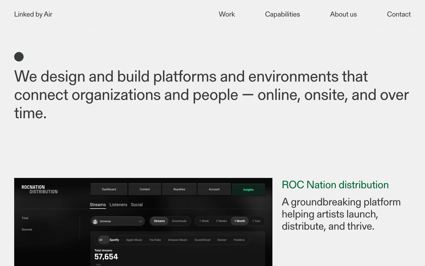 The page uses a clean, spacious layout with a focus on typography and subtle visual hierarchy. The color palette is restrained, relying on monochrome and muted tones to create a professional and understated feel. The density is low, allowing the content to breathe. · design agency, web design, digital agency, minimalist design, swiss design, saas design, developer tools, platform design