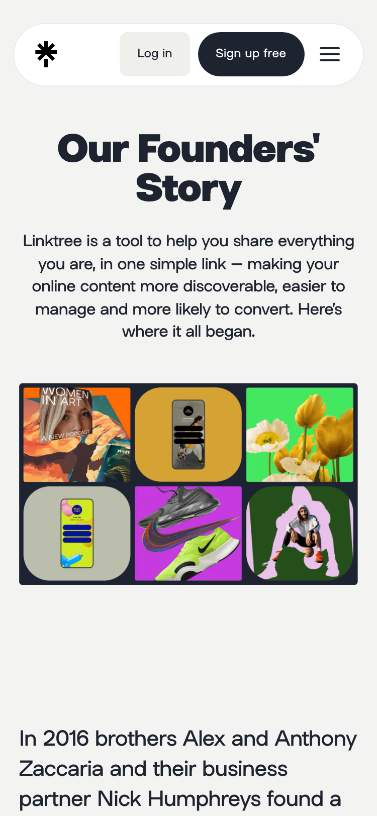 Linktree · About - mobile