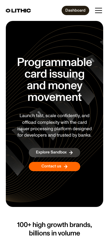 Programmable Card Issuing and Money Movement | Lithic - mobile